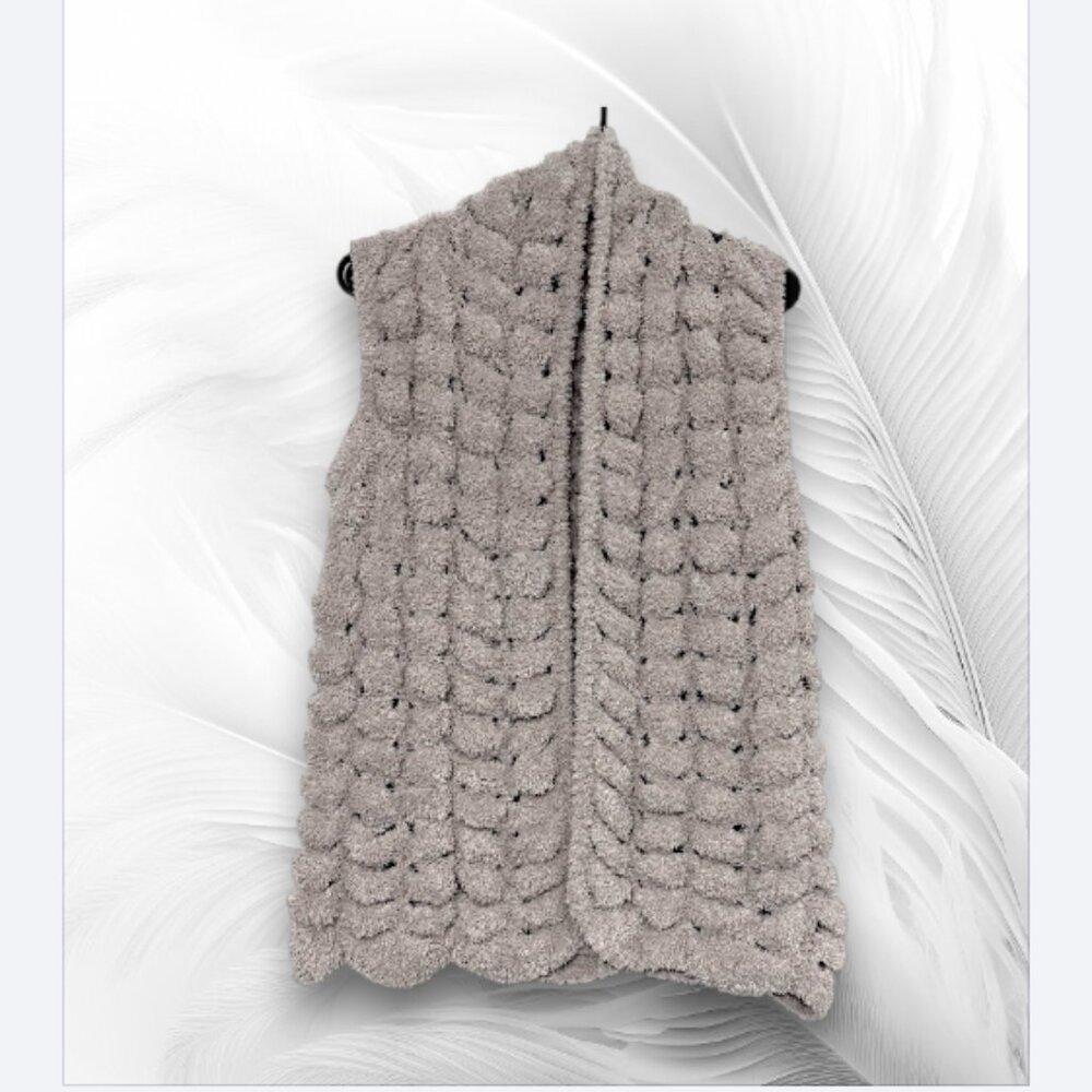 Cozy Textured Fuzzy Knit Sleeveless Vest